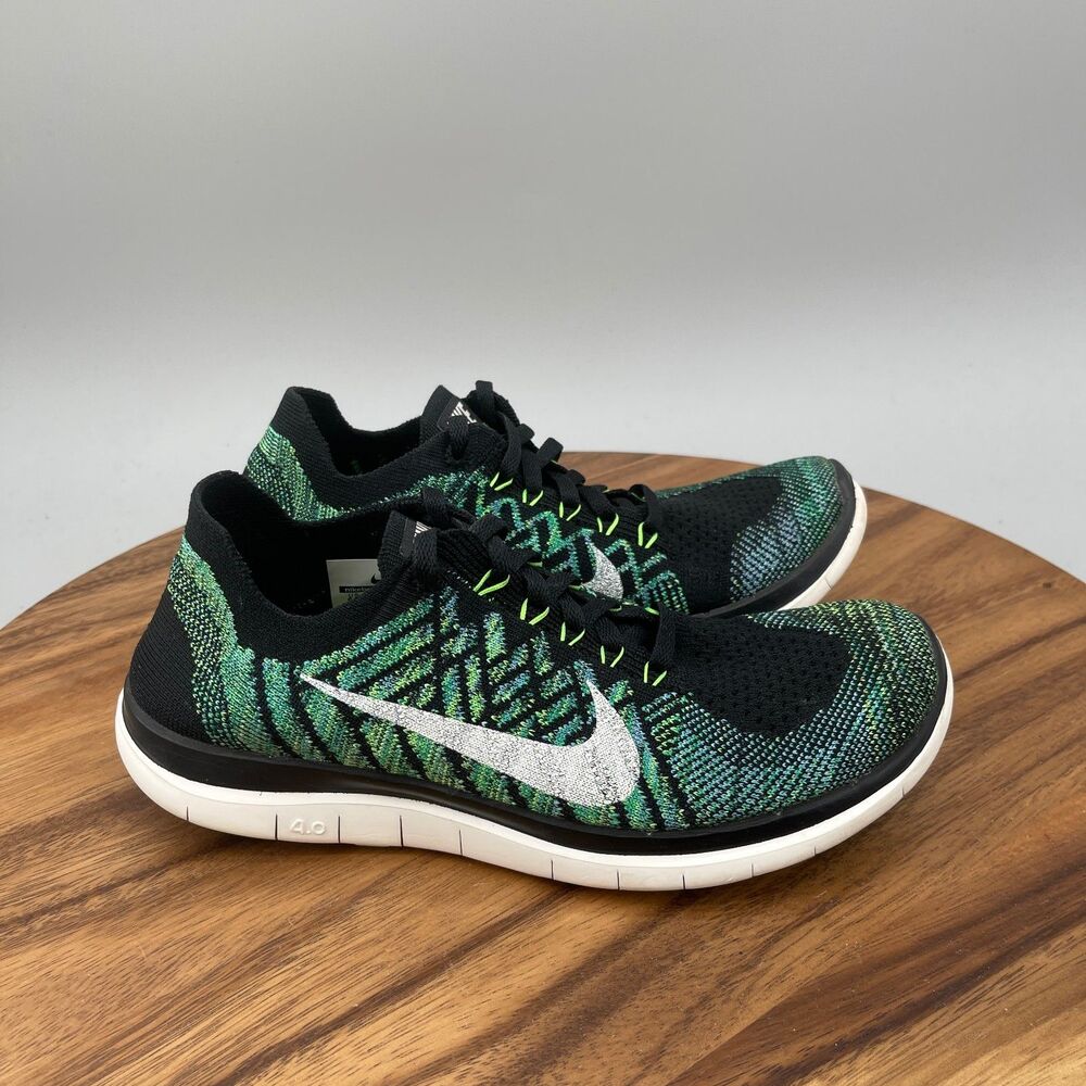Nike Free 4.0 Flyknit Shoes Womens Size 6.5 Green Running Comfort Walking Gym